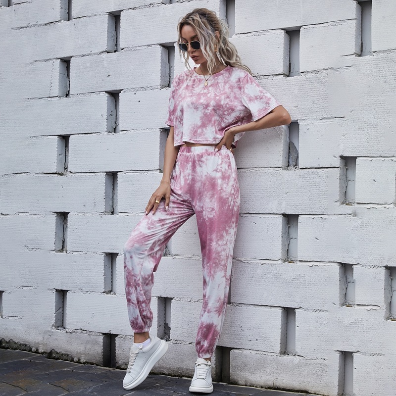 

Tie Dye Tee & Elastic Waist Sweatpants, Multicolor