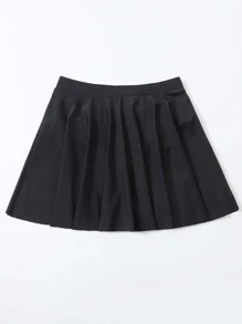 SHEIN Swim Summer Beach Ruffle Hem Bikini Skort - Black - View 2