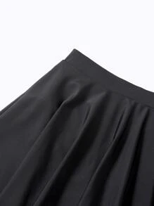 SHEIN Swim Summer Beach Ruffle Hem Bikini Skort - Black - View 6