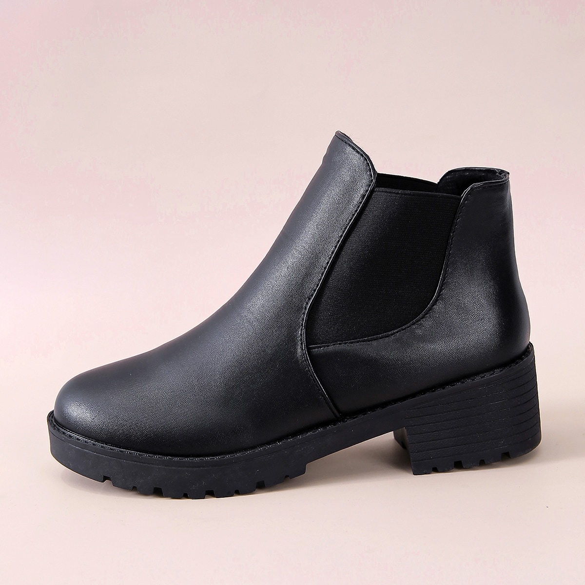 Image of Faux Leather Ankle Boots