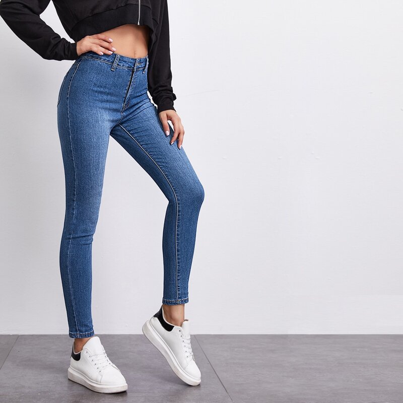 

High Stretch Skinny Jeans, Medium wash