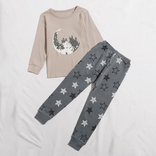 

Toddler Boys Moon & Star Print PJ Set, Multicolor