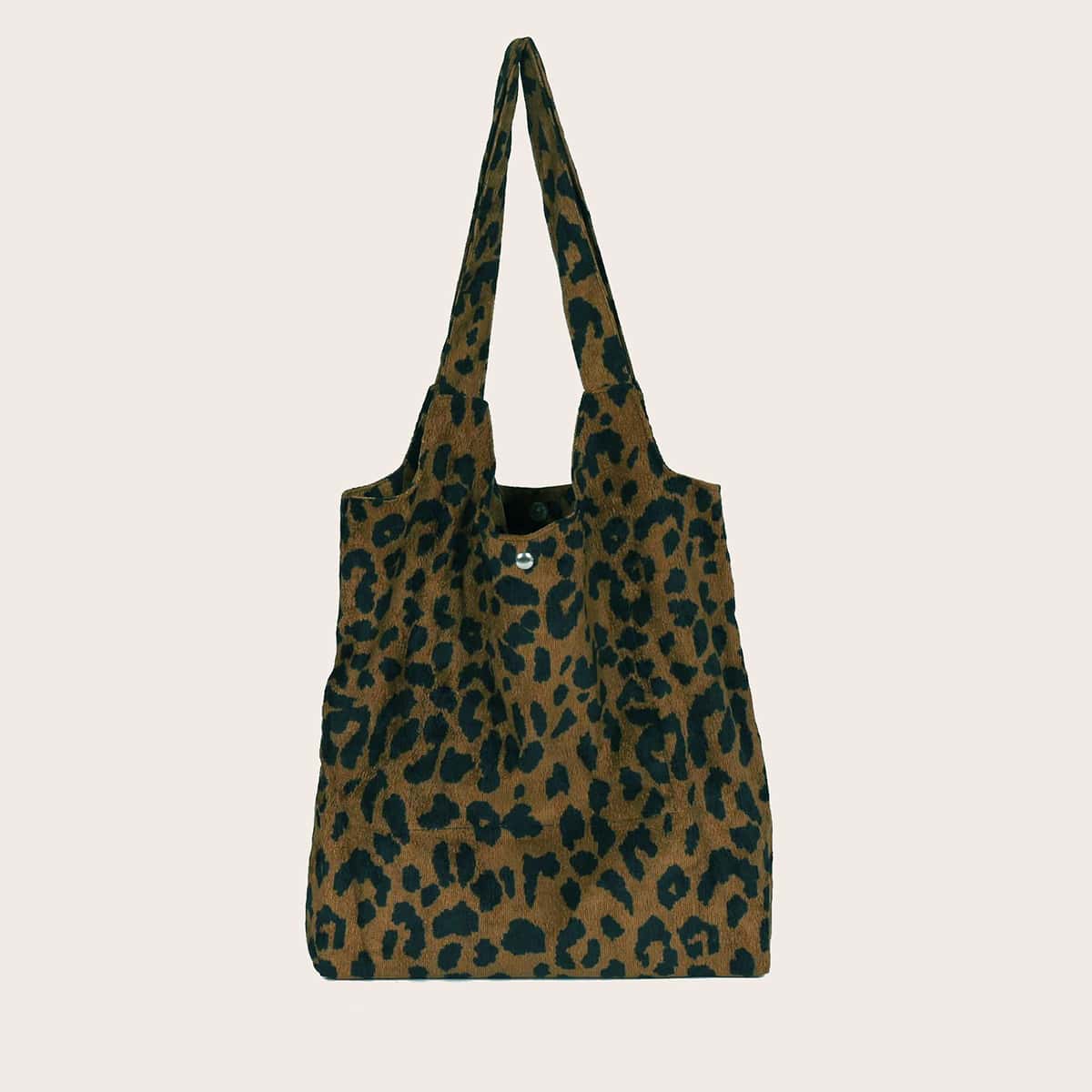 

Leopard Tote Bag, Brown
