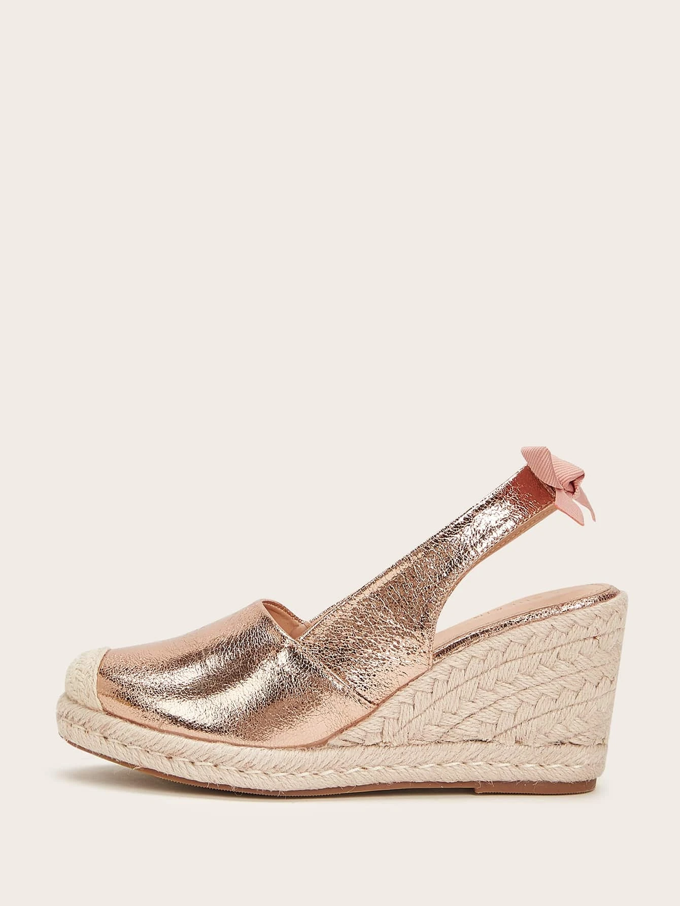 metallic espadrille wedges