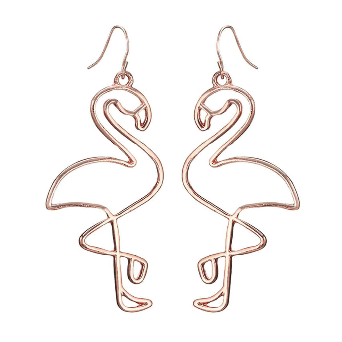 

Flamingo Shaped Drop Earrings, Gold
