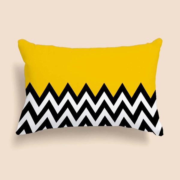 

Chevron Pattern Lumbar Pillow Without Filler, Multicolor