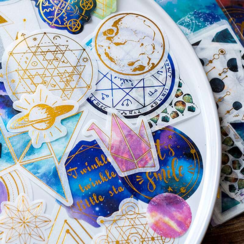 

60pcs Hot Stamping Pattern Random Sticker, Multicolor