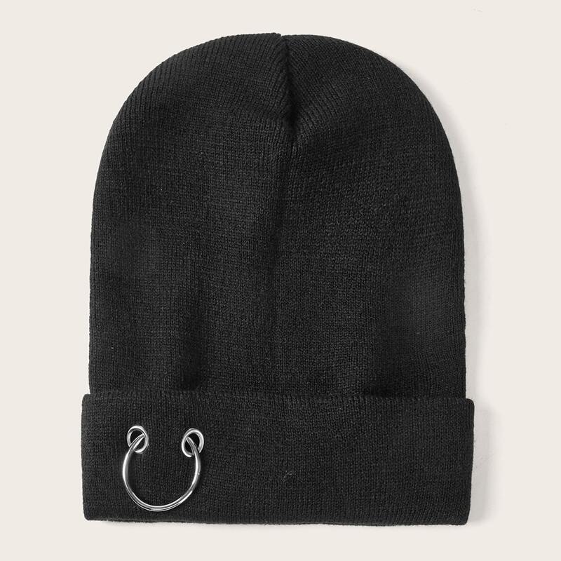 

Ring Decor Beanie, Black