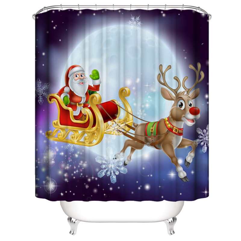 

Santa Claus Print Shower Curtain, Multicolor