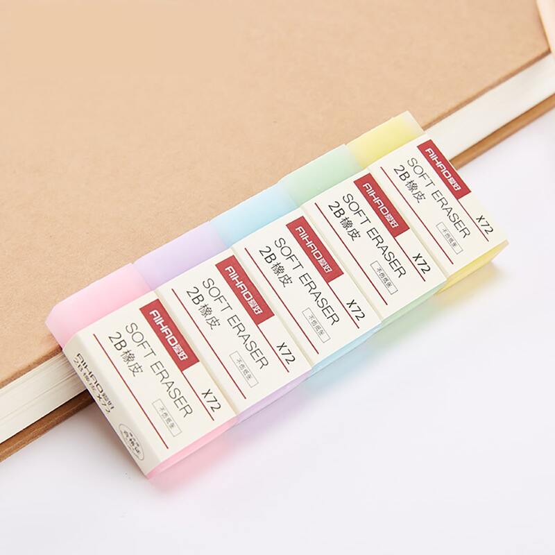 

4pcs Random Color Soft Eraser, Multicolor