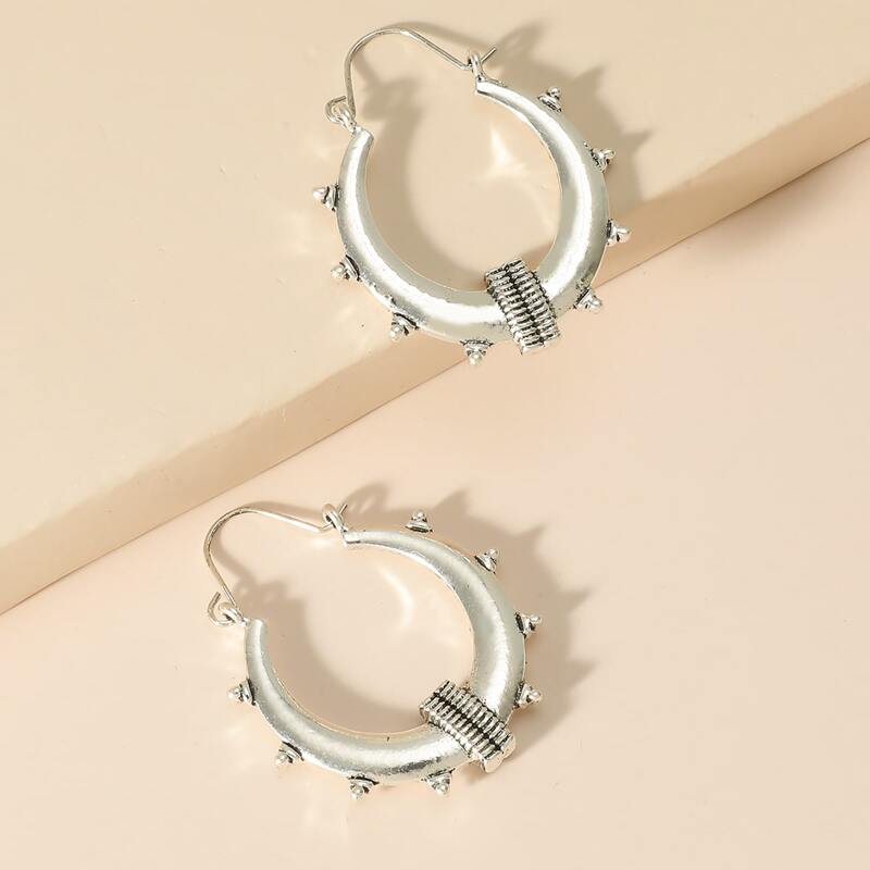 

1pair Hoop Earrings, Silver