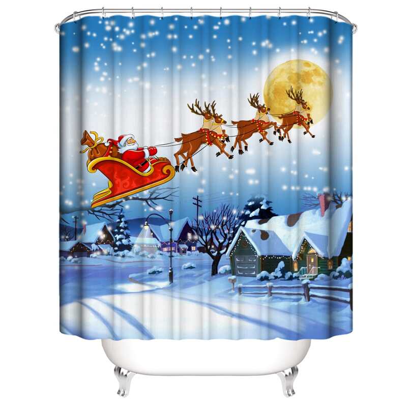 

Santa Claus Print Shower Curtain, Multicolor