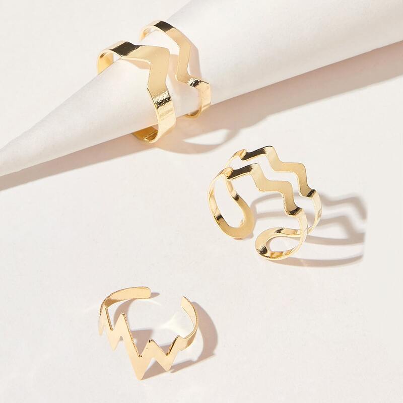 

3pcs Cuff Ring, Gold