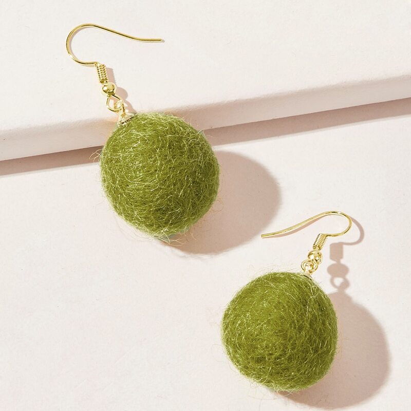 

Ball Drop Earrings, Green