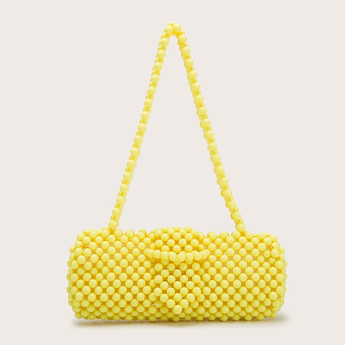 

Beaded Acrylic Shoulder Bag, Yellow