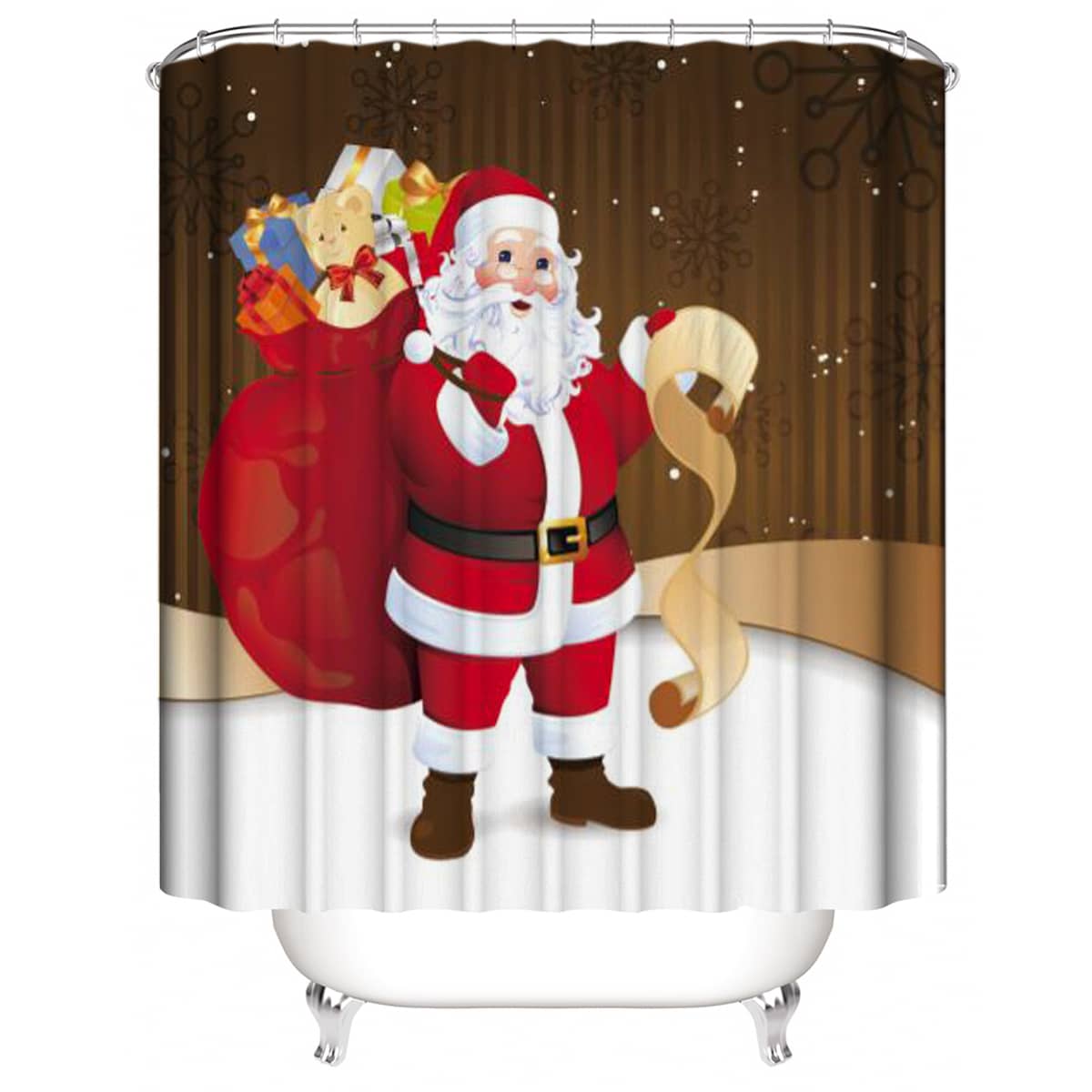 

Santa Claus Print Shower Curtain, Multicolor