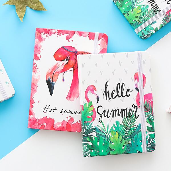 

1pack Flamingo Print Cover Random Notebook, Multicolor