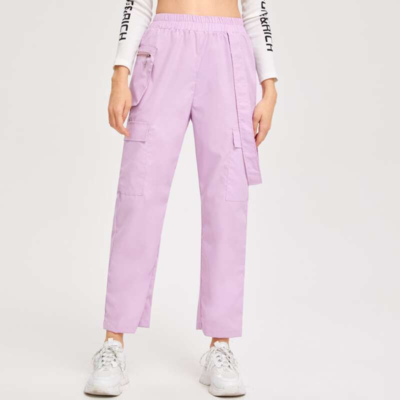 

Solid Pocket Pants, Lilac purple