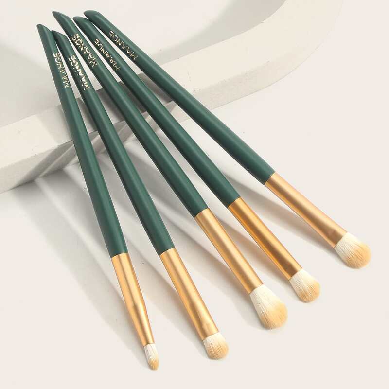 

5pcs Eyeshadow Makeup Brush Set, Green