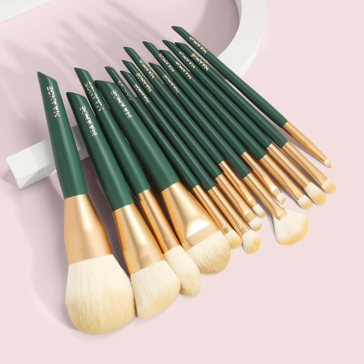 

14pcs Makeup Brush Set, Green