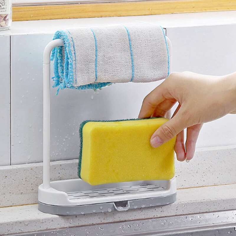 

1pc Kitchen Drain Rack, Grey