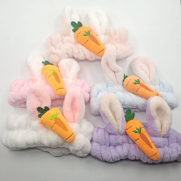 

1pc Carrot Decor Random Bath Headband, Multicolor