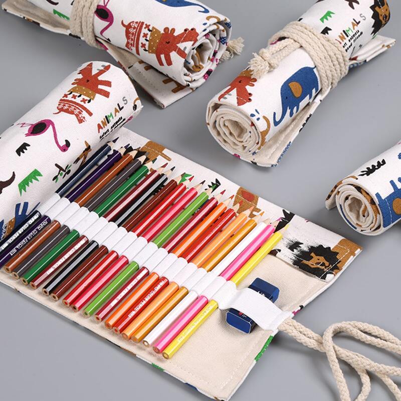 

1pc Cartoon Graphic Roll-up Pencil Bag, Multicolor