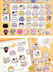 45入組卡通貓咪圖案貼紙 - 彩色 - 查看 2