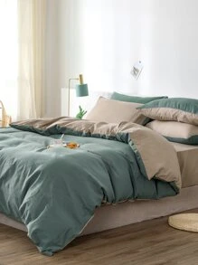 Set de cama unicolor sin relleno - Verde - Ver 1