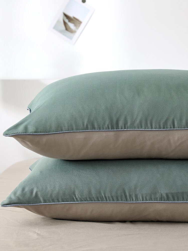 Plain Bedding Set Without Filler - Green - View 2