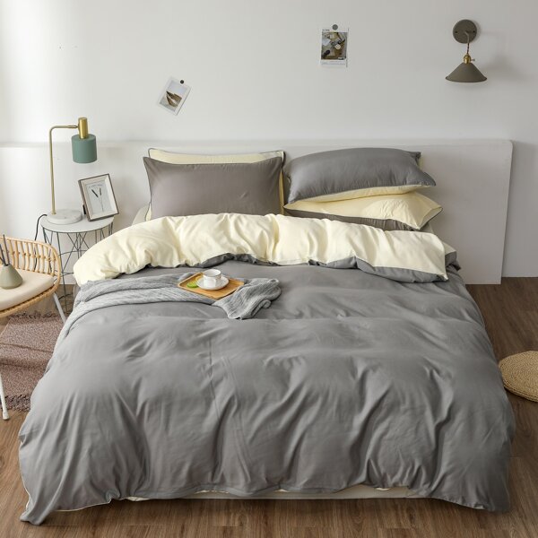 

Plain Bedding Set Without Filler, Grey