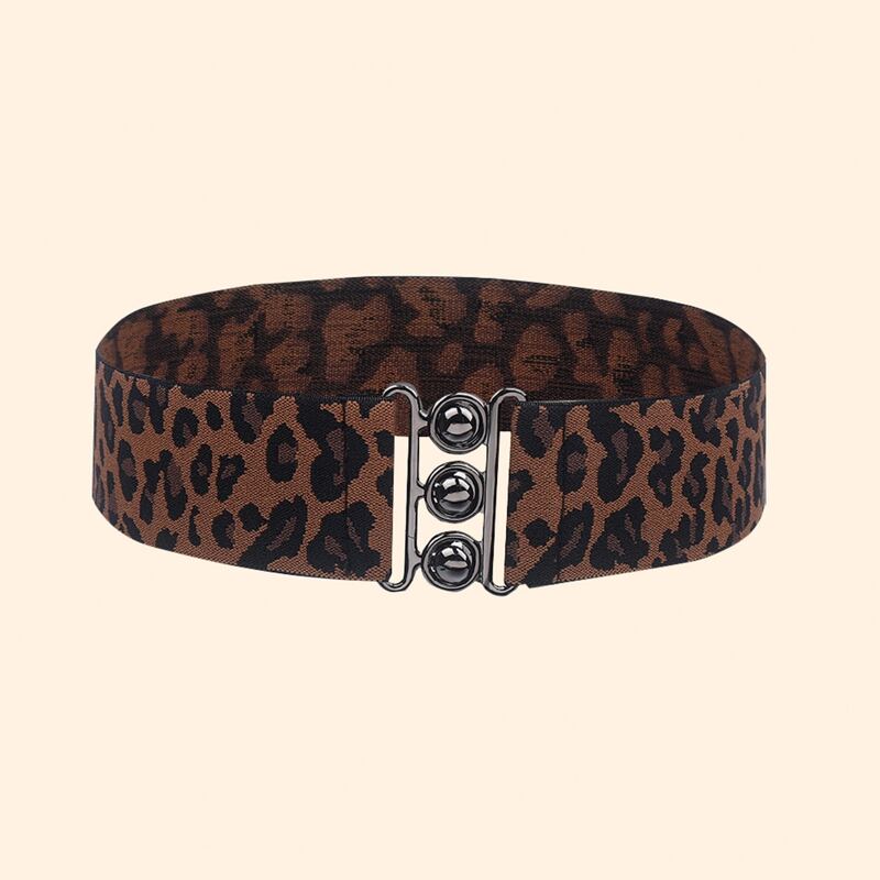 

Leopard Pattern Belt, Coffee brown