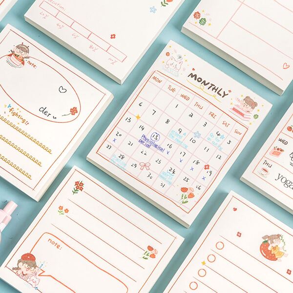 

1pc Cartoon Graphic Random Memo Pad, Multicolor