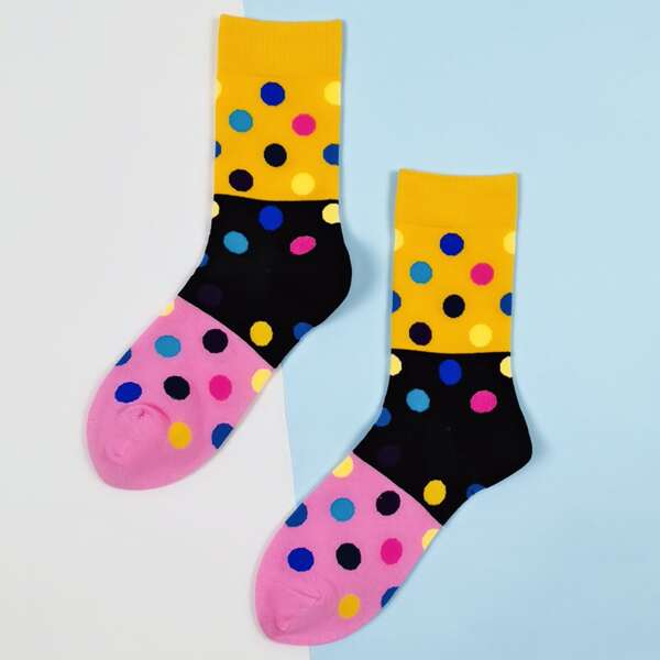 

Color Block Pattern Socks, Multicolor