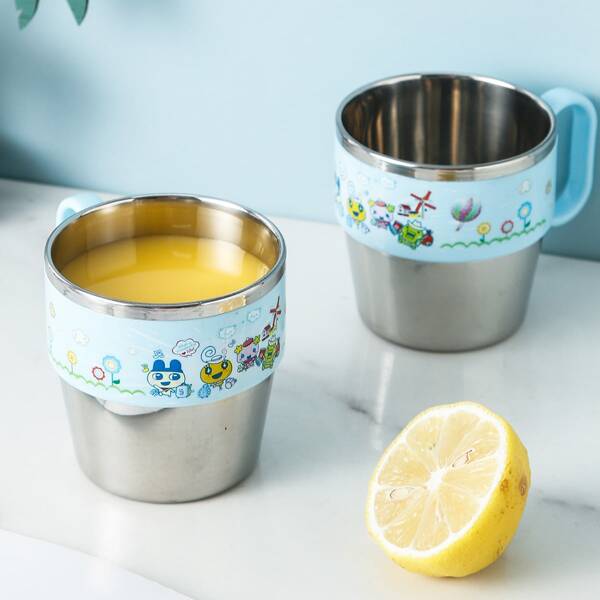 

1pc Cartoon Graphic Tea Cup, Blue