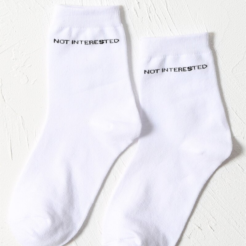 

Letter Graphic Socks, White