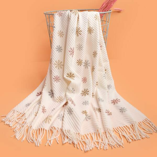 

Snowflake Pattern Scarf, Multicolor