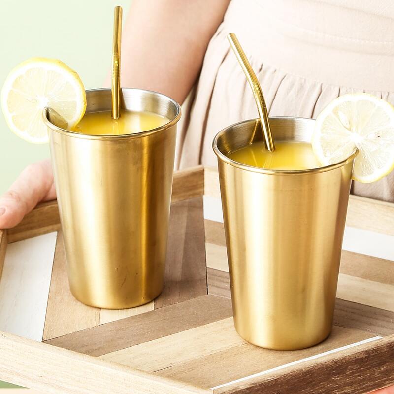 

1pc Stainless Steel Tea Cup, Gold