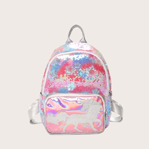 

Girls Sequins Decor Backpack, Multicolor