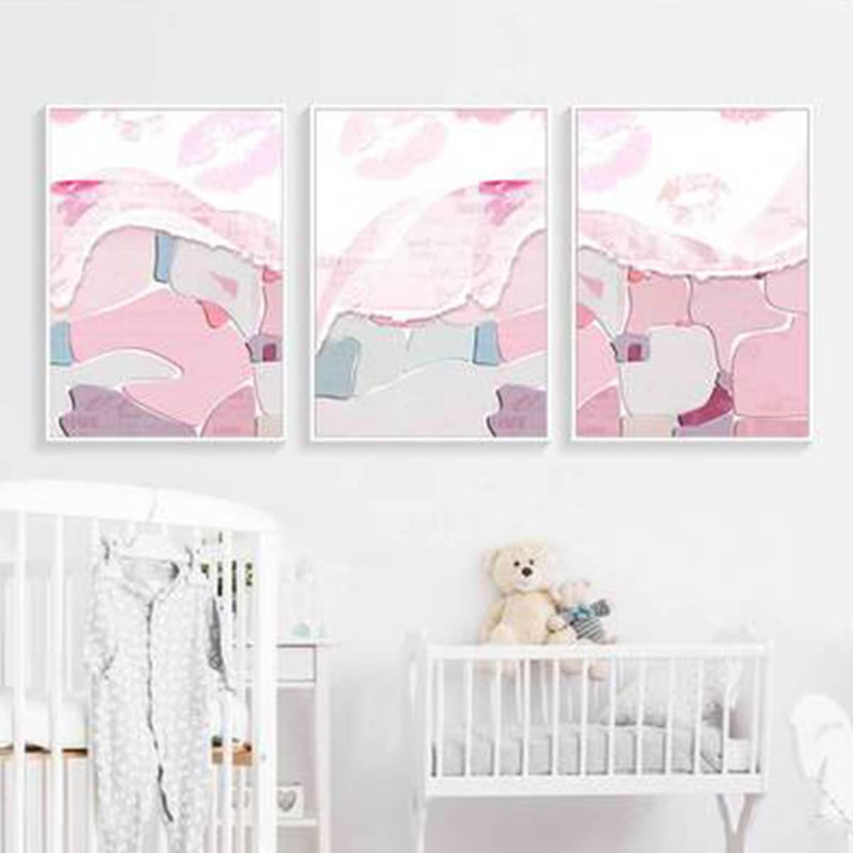 

Lip Print Wall Painting Without Frame, Multicolor