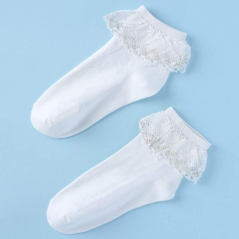 

Solid Ankle Socks, White