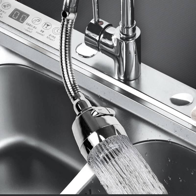 

1pc Stainless Steel Adjustable Faucet, Silver