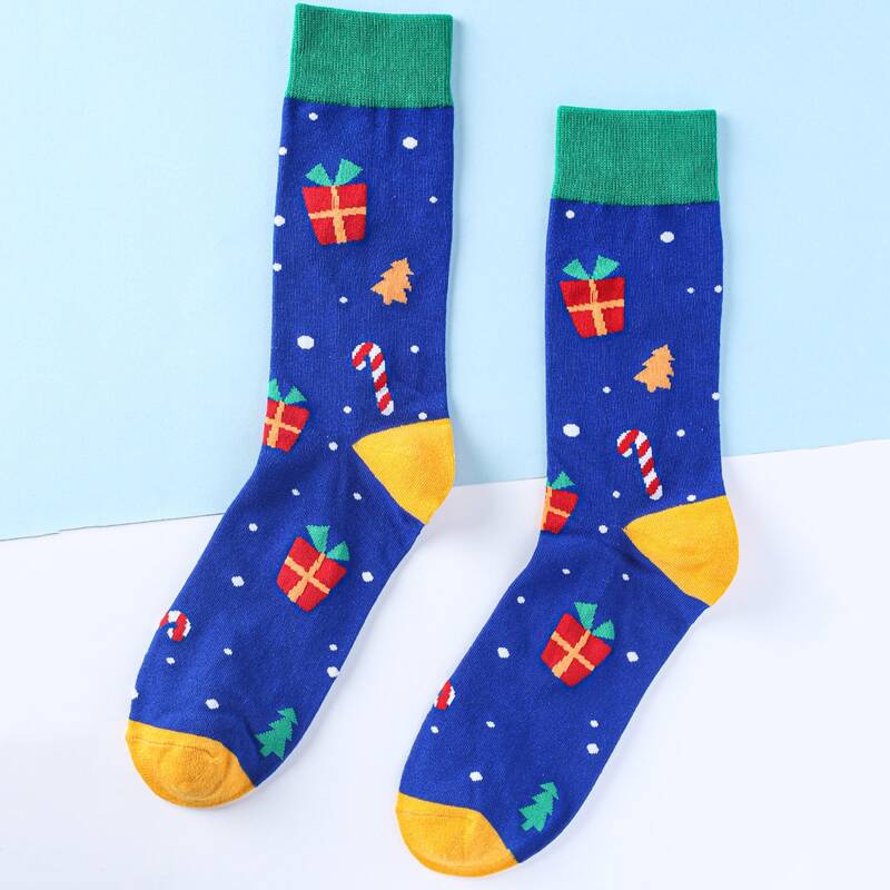 

Christmas Pattern Crew Socks, Multicolor