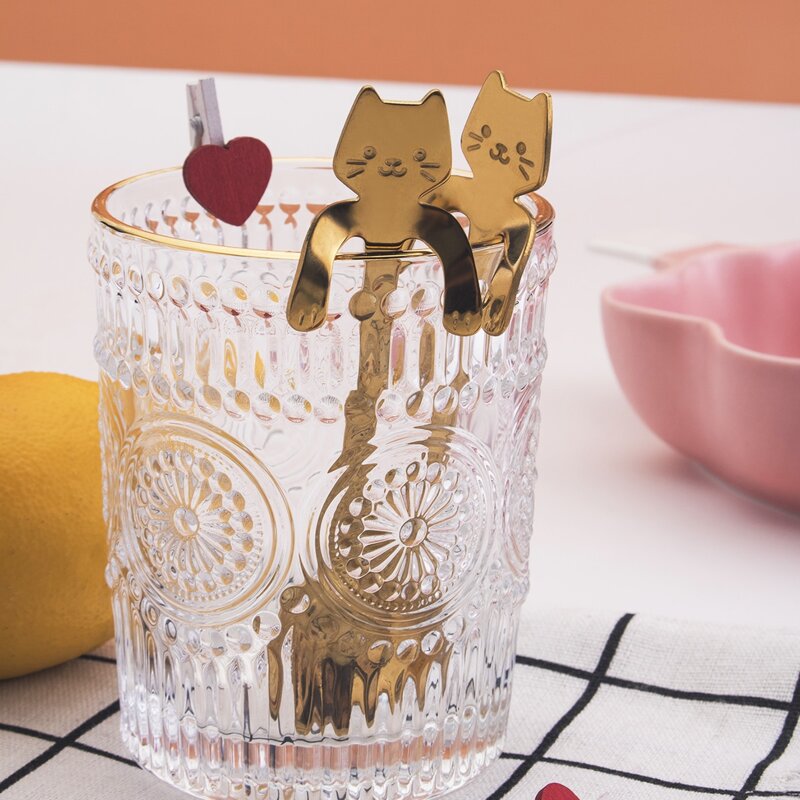 

2pcs Cat Coffee Spoon, Gold