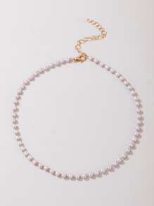imoli Faux Pearl Chain Choker