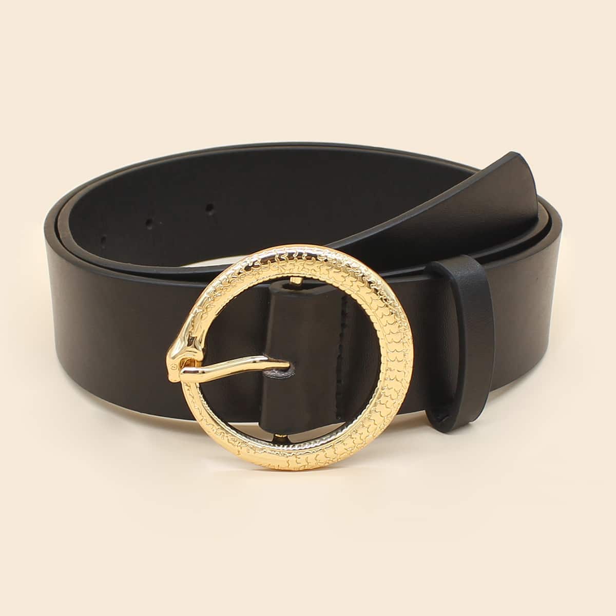 

Serpentine Buckle Belt, Black