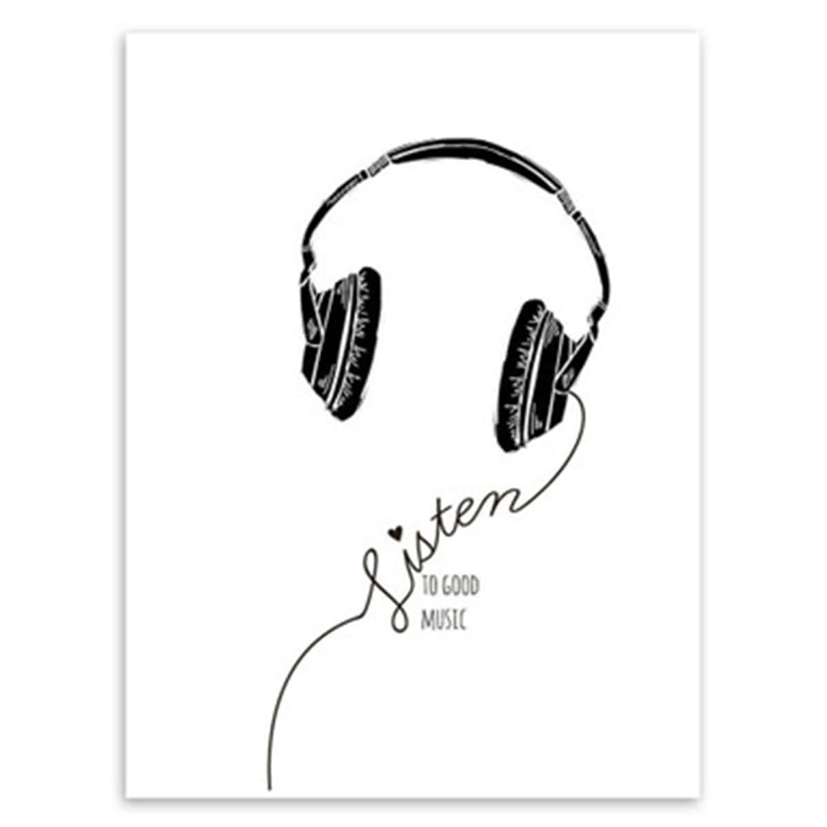 

Astronaut & Headphone Print Wall Art Without Frame, Multicolor