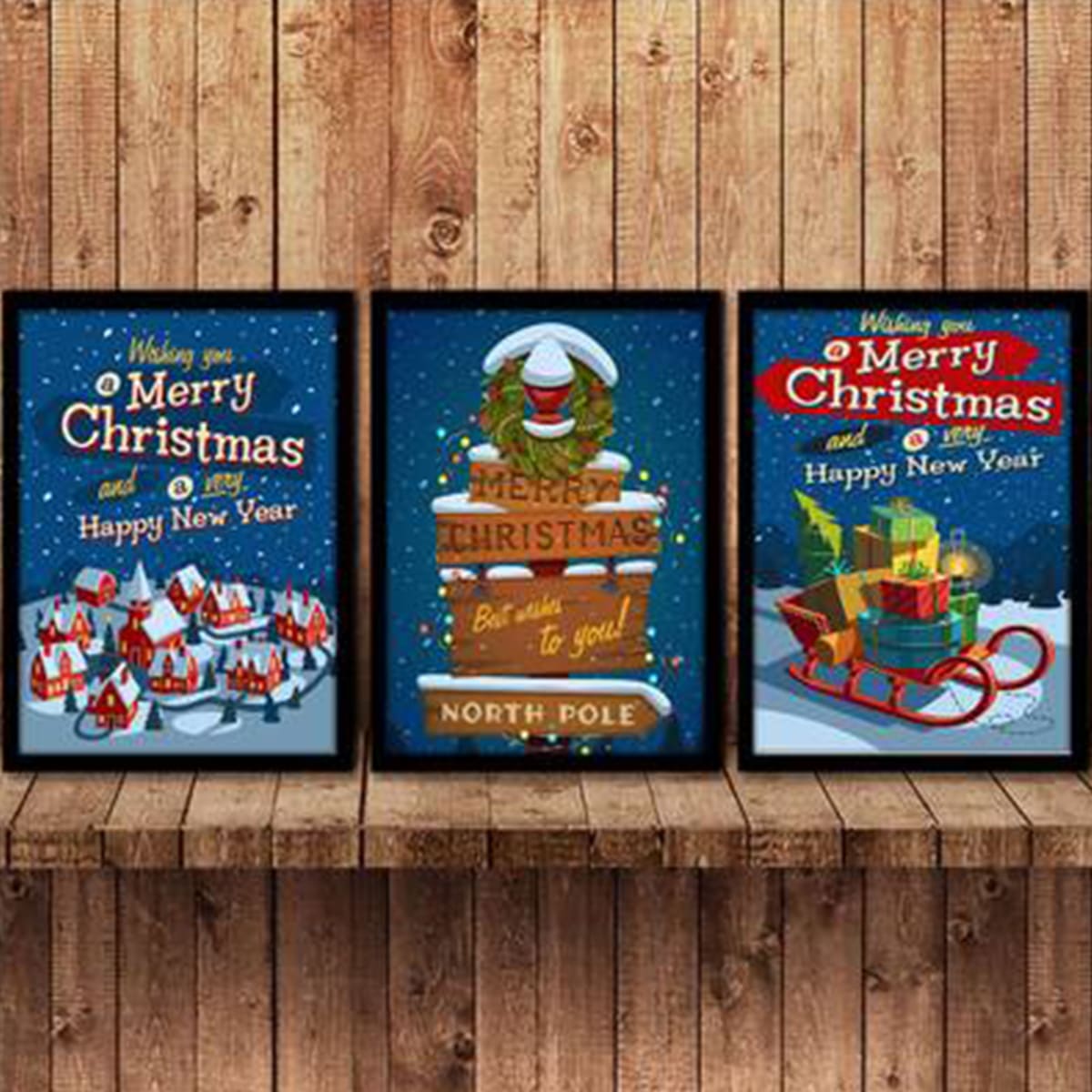 

Christmas Wall Art Print Without Frame, Multicolor