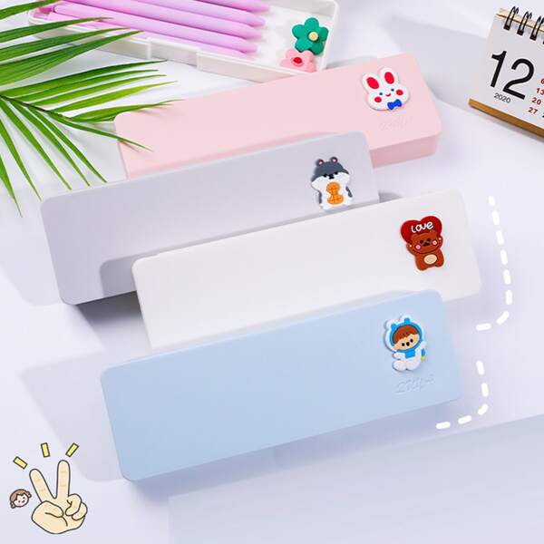 

1pc Random Cartoon Pencil Box, Multicolor