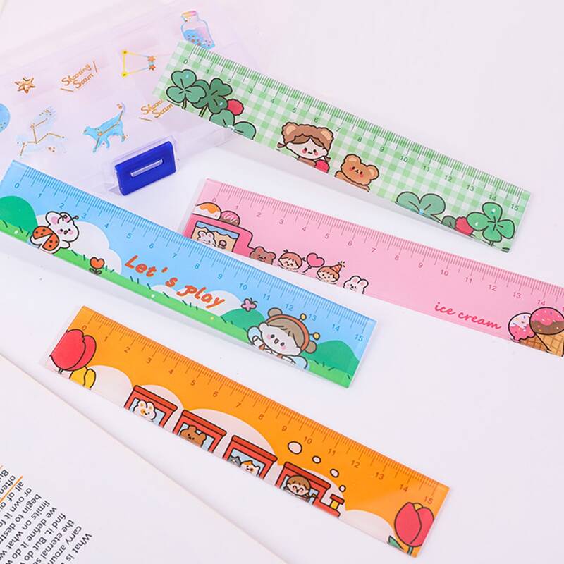 

1pc Cartoon Graphic Random Ruler, Multicolor